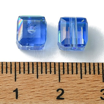 100Pcs Transparent Electroplate Glass Beads GLAA-K064-08A-AB03-1