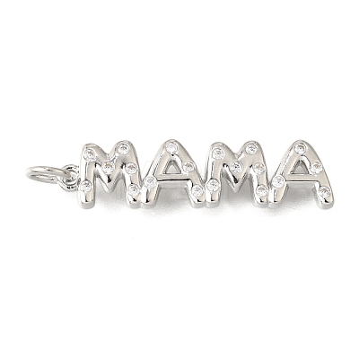 Mother's Day Brass Micro Pave Cubic Zirconia Pendants KK-V007-26P-1