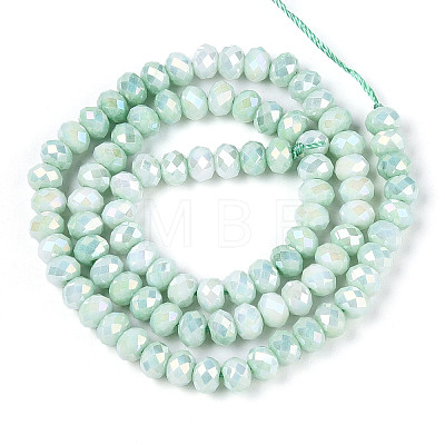 Anti-Tarnish Electroplate Rondelle Glass Beads Strands EGLA-T021-6mm-17-06-1