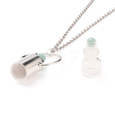 304 Stainless Steel Openable Perfume Bottle Pendant Necklaces NJEW-I239-05S-1