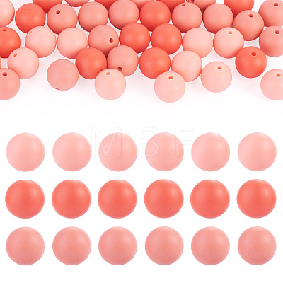 45Pcs 3 Colors Round Silicone Focal Beads SIL-TAD0001-01H-1