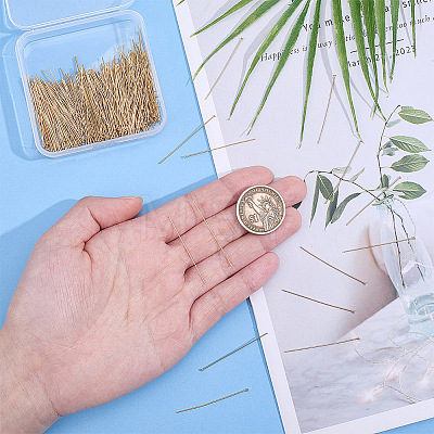 300Pcs 304 Stainless Steel Flat Head Pins STAS-ME0003-70-1