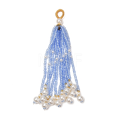 Plastic Beaded Big Pendants PL-CBA0279-01C-1