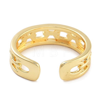 Rack Plating Brass Open Cuff Rings RJEW-Z059-08G-1