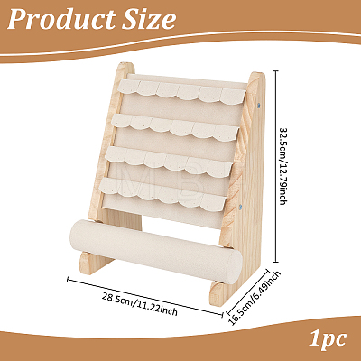 Detachable Wooden Jewelry Tower Display Stands for Earrings Bracelets Watches ODIS-WH0043-265-1