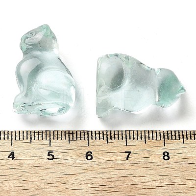 Glass Carved Cat Figurines DJEW-L023-B28-1