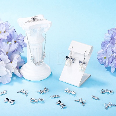30Pcs 5 Styles Alloy Crystal Rhinestone Bowknot Links Connector Charms FIND-TA0010-98-1