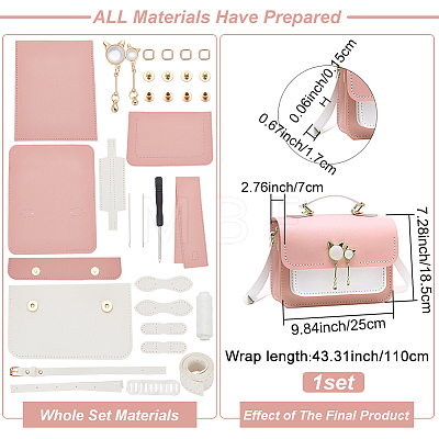 DIY Imitation Leather Sew on Women's Crossbody Bag Making Kit DIY-WH0387-30B-1