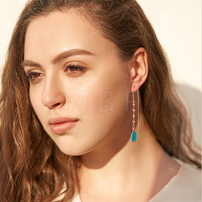 ANATTASOUL 6 Pairs 6 Colors Resin Teardrop Dangle Earrings EJEW-AN0001-21-1