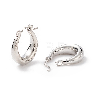 Brass Thick Hoop Earrings for Women EJEW-I270-02P-1