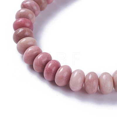 Adjustable Natural Rhodonite Braided Bead Bracelets BJEW-F369-A14-1