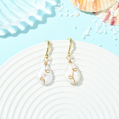 Baroque Natural Keshi Pearl Dangle Earrings EJEW-JE07064-01-1