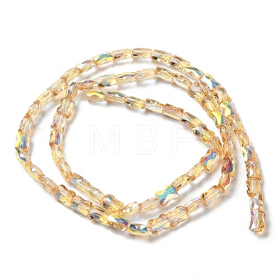 Transparent Electroplate Glass Beads Strands GLAA-Q099-J01-04-1