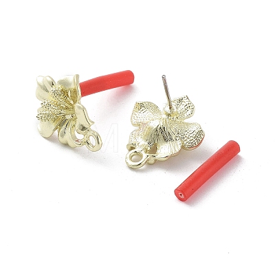 Rack Plating Golden Alloy Stud Earring Findings EJEW-B036-01G-08-1