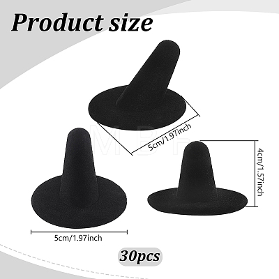 30Pcs Resin Flocking Ring Displays RDIS-FG0001-33-1