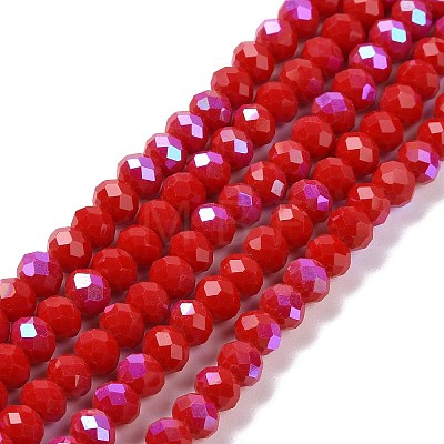 Electroplate Opaque Solid Color Glass Beads Strands X1-EGLA-A034-P8mm-L04-1