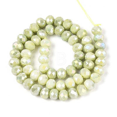 Anti-Tarnish Electroplate Rondelle Glass Beads Strands EGLA-T021-8mm-17-05-1