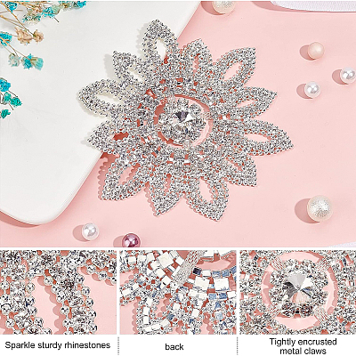 Brass and Crystal Rhinestone Ornament Accessories DIY-WH0302-36-1