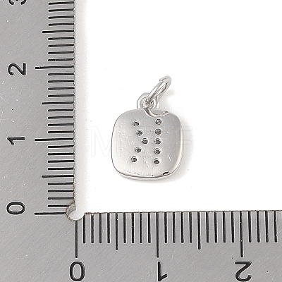 Rack Plating Brass Micro Pave CLear Cubic Zirconia Charms KK-E110-14P-K-1