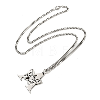 201 Stainless Steel Necklaces NJEW-Q336-01A-P-1