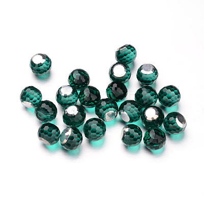 Faceted Round Glass Cabochons X-GGLA-L008A-02-1