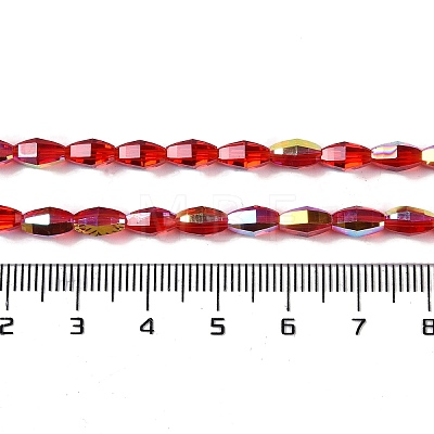 Electroplate Glass Beads Strands GLAA-Q101-03B-AB06-1