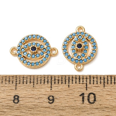 Brass Micro Pave Synthetic Turquoise Connector Charms GG-CBAE681-19G-1