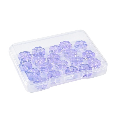 20Pcs Transparent Spray Painted Glass Beads GLAA-FS0002-40B-1