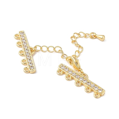 Brass Micro Pave Cubic Zirconia Chain Extender KK-L216-004D-G-1