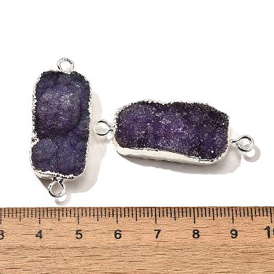 Natural Dyed Quartz Crystal Links Connector Charms G-K189-02S-05-1