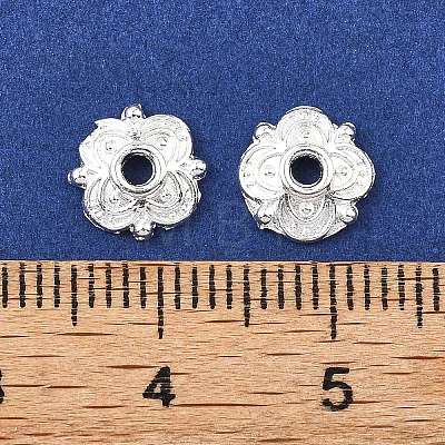4-Petal Tibetan Style Alloy Flower Bead Caps TIBE-S222-S-RS-1