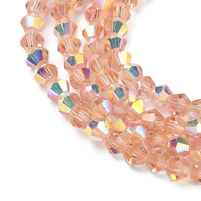 Electroplate Transparent Glass Beads Strands EGLA-K015-18C-1
