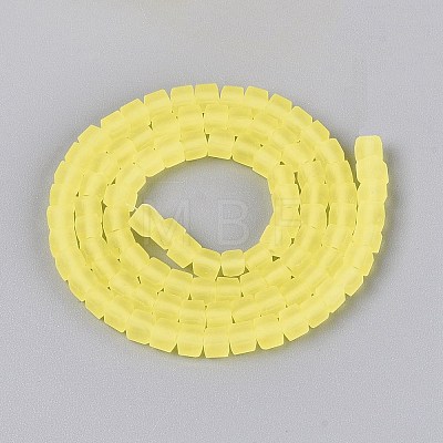 Transparent Frosted Glass Beads Strands GLAA-N072-01A-A20-1