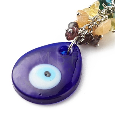 Natural & Synthetic Gemstone Beaded & Handmade Lampwork Pendants Keychain KEYC-JKC00344-1