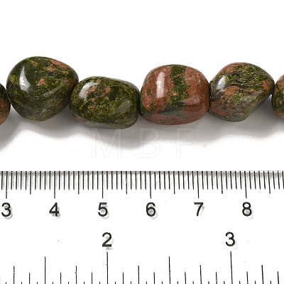 Natural Unakite Beads Strands G-B078-D34-04-1