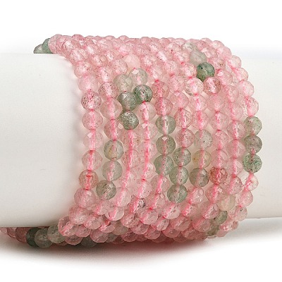 Gradient Color Natural Red and Green Strawberry Quartz Beads Strands GG-NH0007-D02-01-1