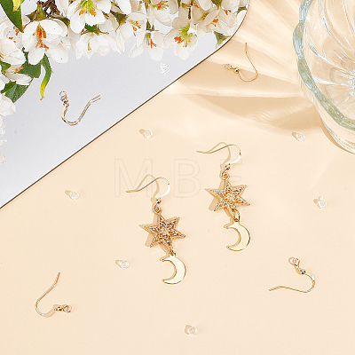 6Pcs Brass Earring Hooks KK-BBC0013-81-1