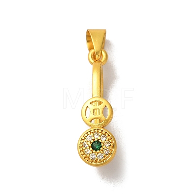 Rack Plating Brass Micro Pave Cubic Zirconia Ice Pick Pinch Bails KK-F873-19MG-1