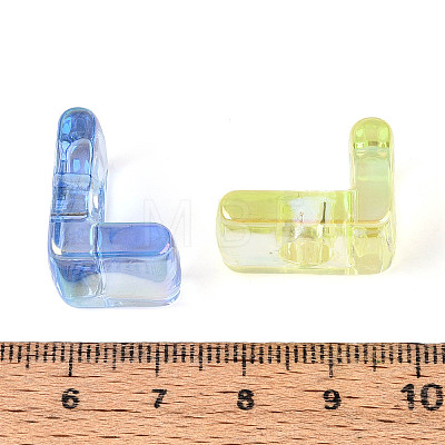 UV Plating Transparent Acrylic European Beads OACR-M027-02L-1