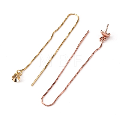   3 Styles Brass Stud Earring Findings KK-PH0003-22-1