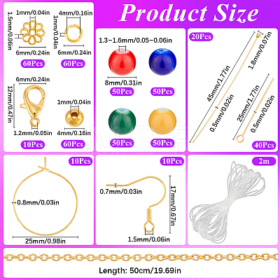 DIY Glass Beaded Bracelets & Earrings Jewelry Making Kit DIY-SP0001-20C-1