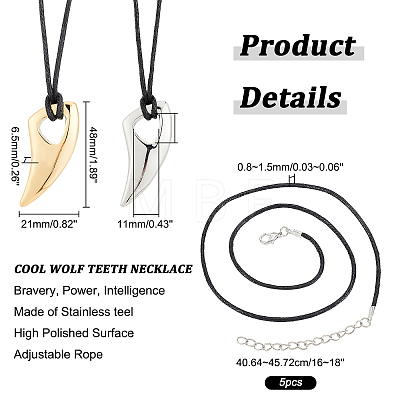 DIY 3D Fangtooth Shape Pendant Necklace Making Kit DIY-DC0001-67-1