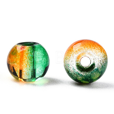 Mixed Style & Mixed Color Round Spray Painted Glass Beads DGLA-X0003-6mm-1