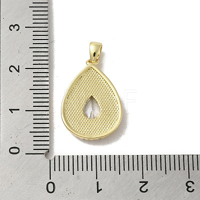 Brass Micro Pave Clear Cubic Zirconia Pendants KK-I708-02A-G-1