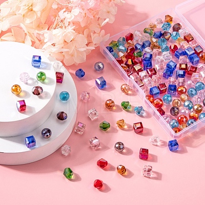 150Pcs 3 Style Electroplate Glass Beads Strands EGLA-YW0001-38-1