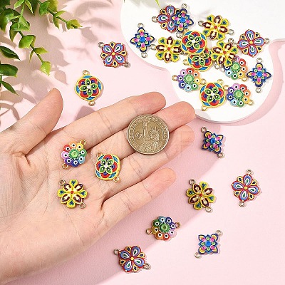 25Pcs 5 Colors 3D Printed Alloy Connector Charms FIND-YW0011-78-1