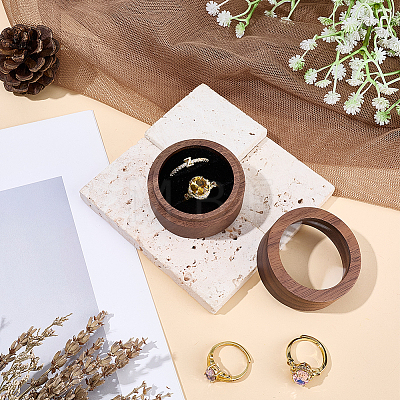 2-Slot Wood Couple Ring Storage Boxes with Velvet Inside and Window CON-CL0001-28A-1