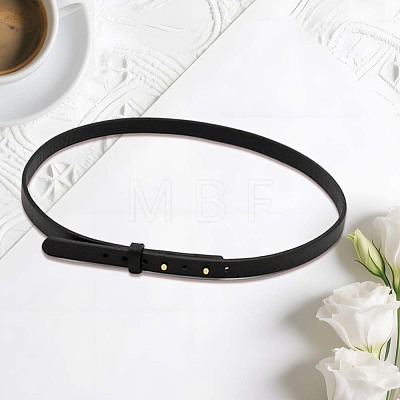 6MM Flat Leather Cord Adjustable Choker Necklaces NJEW-CL0001-26-1
