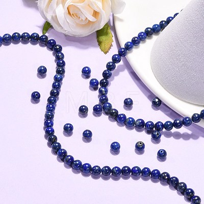 Natural Lapis Lazuli Beads Strands G-G423-6mm-AB-1