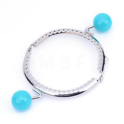 Iron Purse Frame Handle with Solid Color Acrylic Beads FIND-Q038P-D20-1